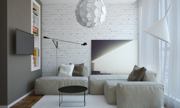 small-home-plans-interior-design ideas open plan concept gray accent wall