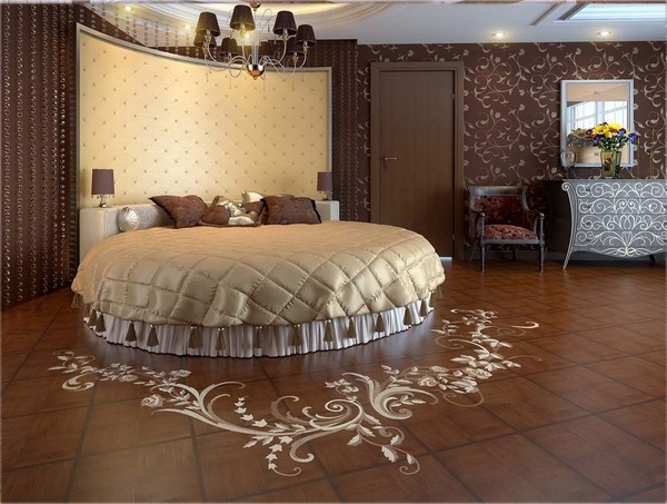 stylish bedroom interior design circle bed high tufted headboard