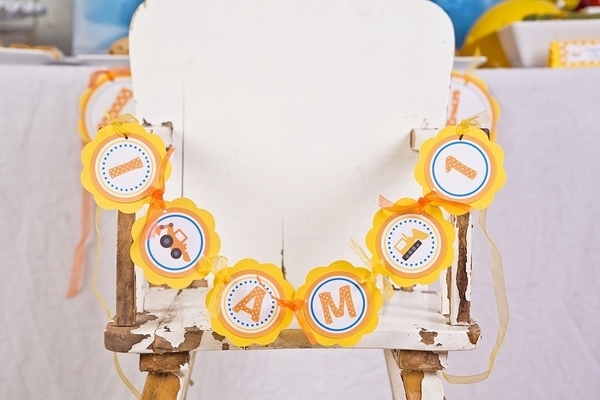 1st baby chair paper banner home party 