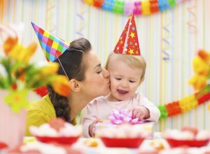 1st-birthday-decorations-paper-hats-colorful-wall-banners