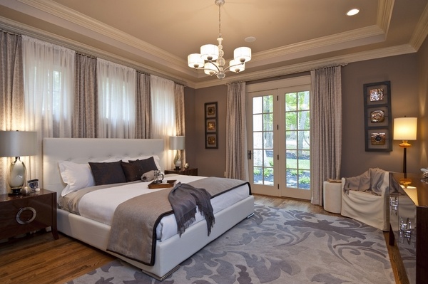 Contemporary bedroom-design-curtains-for french doors