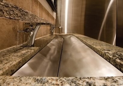Contemporary-double-trough-sink-for-bathroom-undermount-sink-stainless-steel