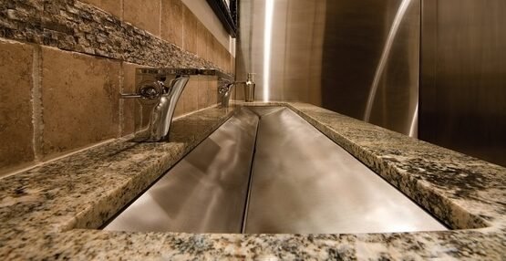 Contemporary-double-trough-sink-for-bathroom-undermount-sink-stainless-steel