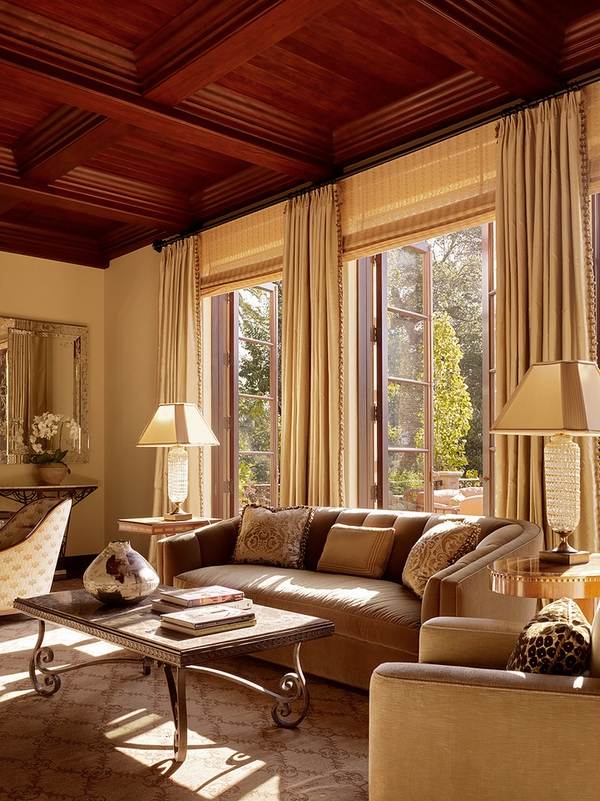 Curtains-for-french-doors-living-room-coffee-table-coffered-ceiling