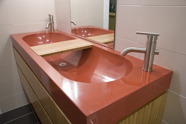 Double trough sink for bathroom brown enamel modern faucets 