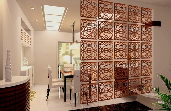 Fashionable carved wood screens hanging screen modern home decor