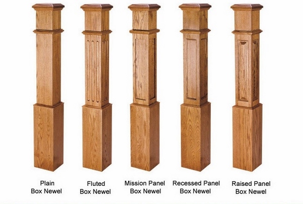 Hardwood newel posts design 