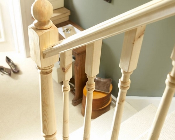 Pine newel post traditional staircase ideas house entry decor