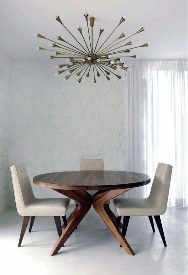 Sputnik chandelier dining room mid century style decor round table
