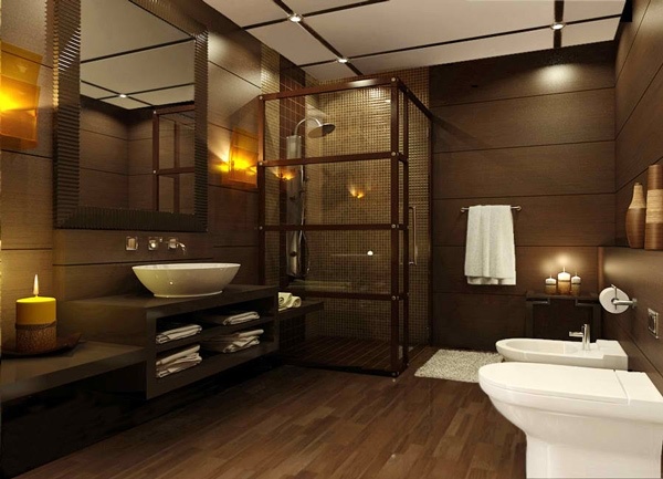 modern bathroom deas dark wood floating vanity