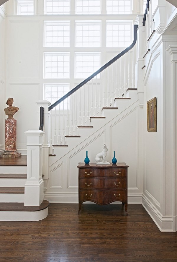 Traditional staircase remodeling newel post design house entry 
