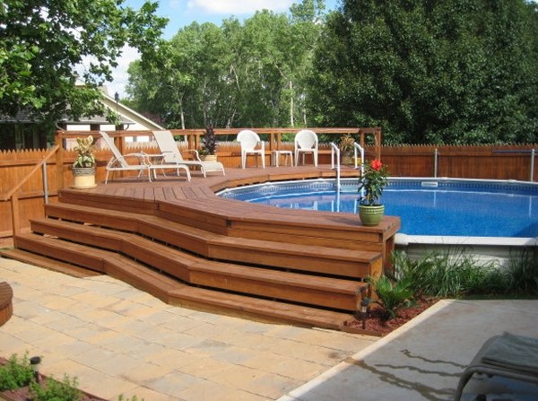 above ground pool decks garden pool ideas patio landscaping