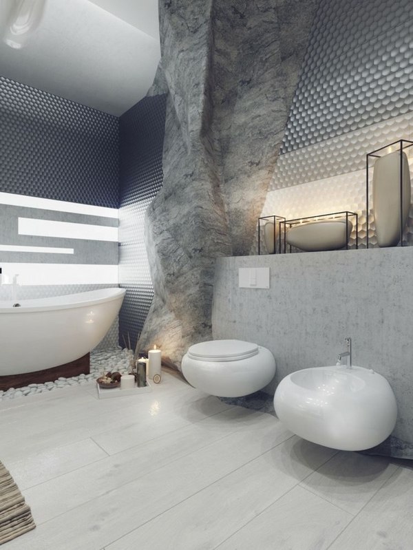 luxury bathroom ideas tankless toilet bathtub wall decoration