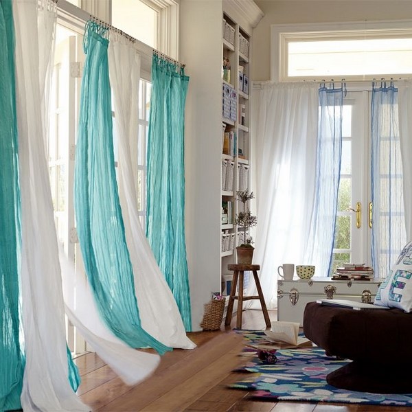 beautiful curtains for french doors white turquoise colors 