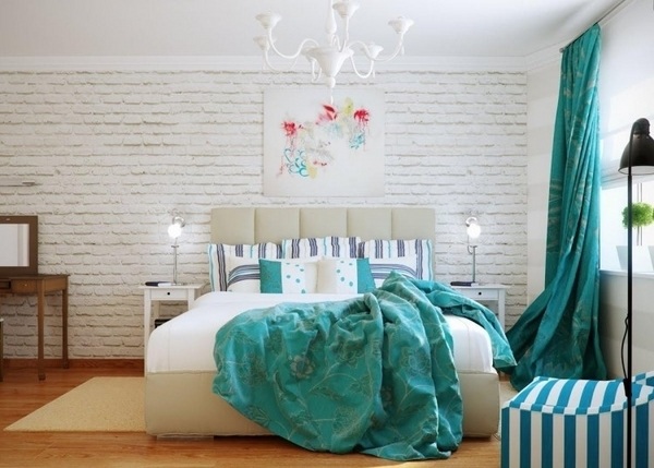 bedroom-color-scheme-ideas-turquoise-white-colors-bedding-set