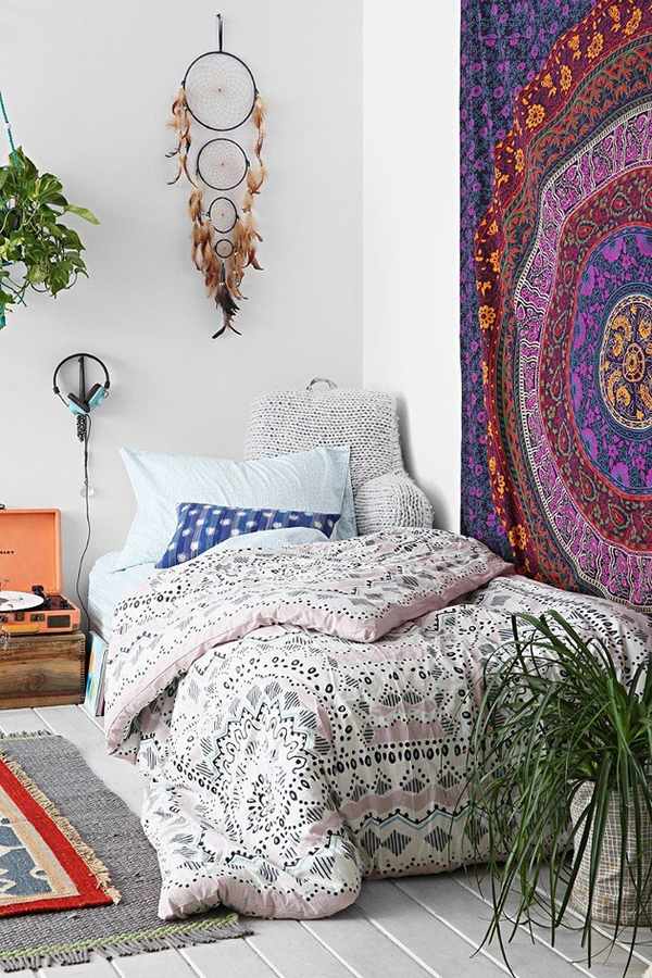 purple boho bedroom