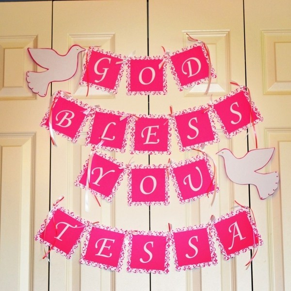 christening decorations home party decor ideas paper banner 