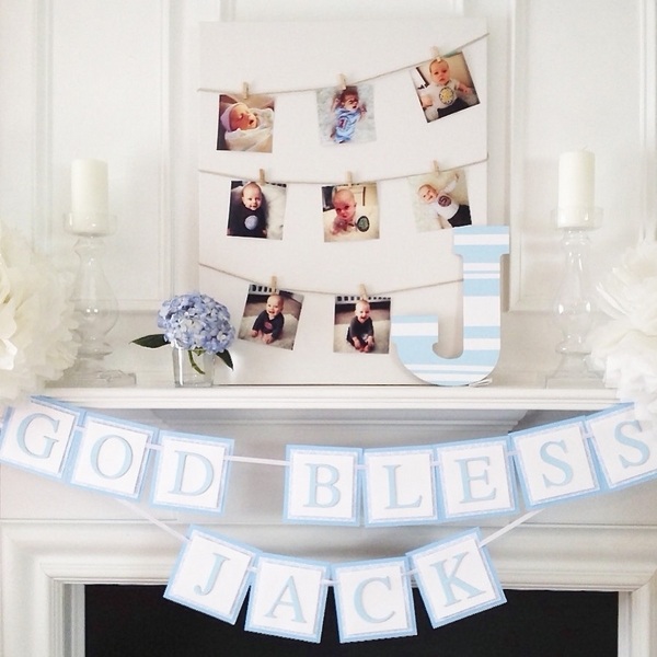 christening home party decorations paper banner photo banner