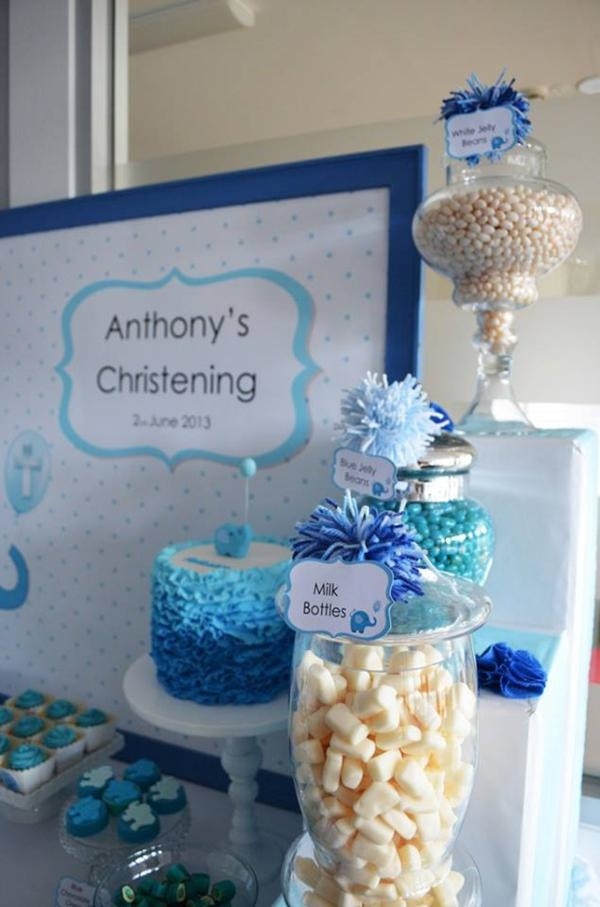 christening decorations invitations buffet table decor