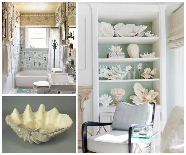 coastal decor ideas seashells floating shelves home