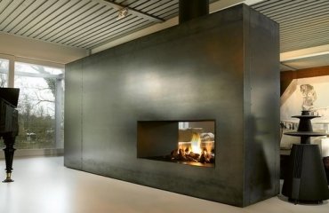 contemporary-double-sided-fireplace-design-accent-wall-room-divider