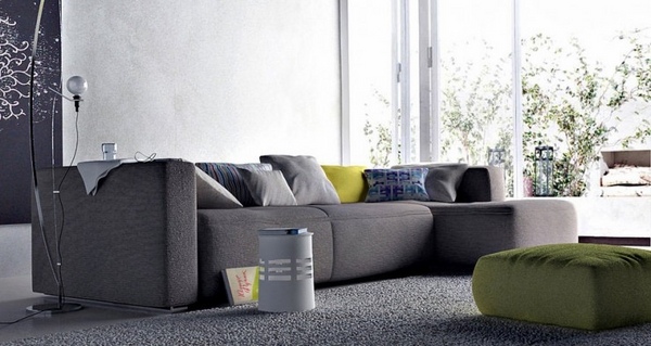 gray ideas sectional sofa green ottoman