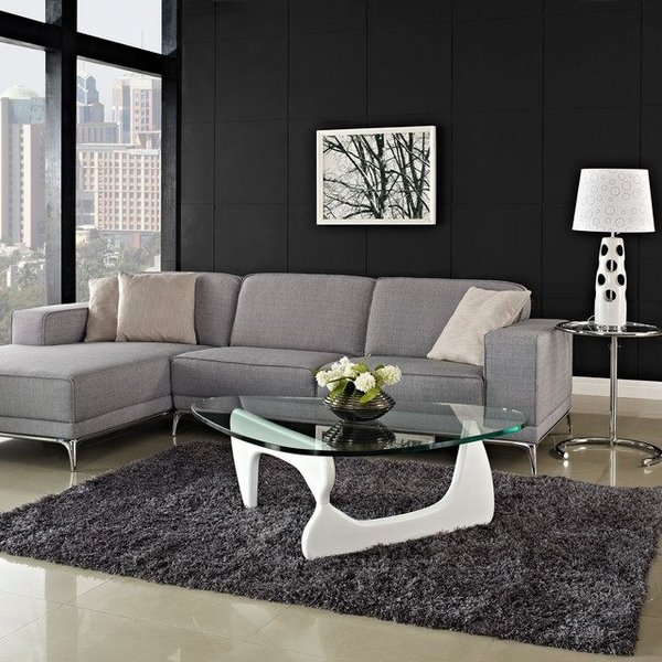design black wall glass coffee table gray