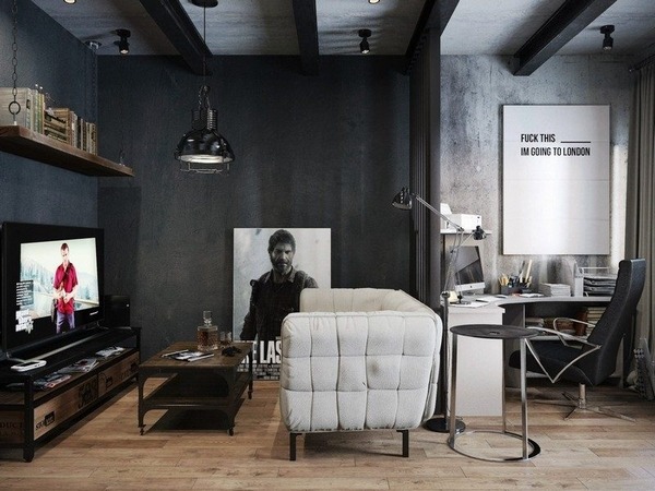 living room ideas black grey colors ceiling beams sofa