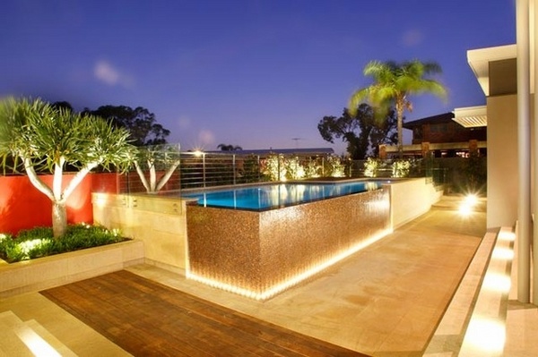 contemporary patio landscape modern outdoor lighting