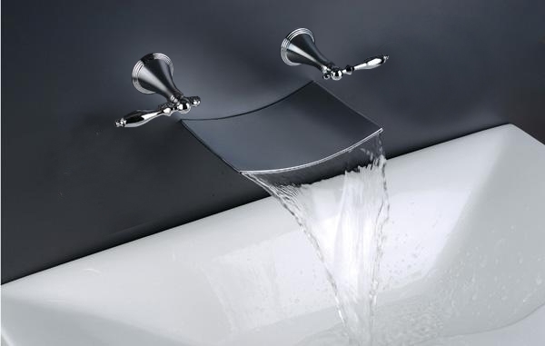 contemporary wall mount bathtub faucet waterfall bathroom faucet 