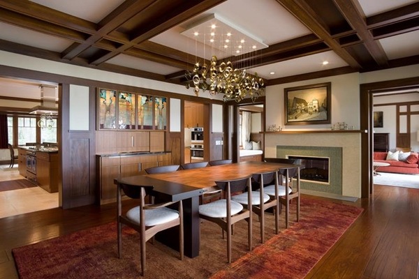  dining room design exposed ceiling beams wood floor