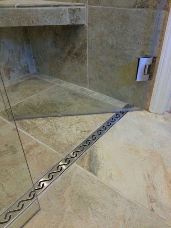 curbless-shower-ideas-linear drain glass-door-modern-bathroom