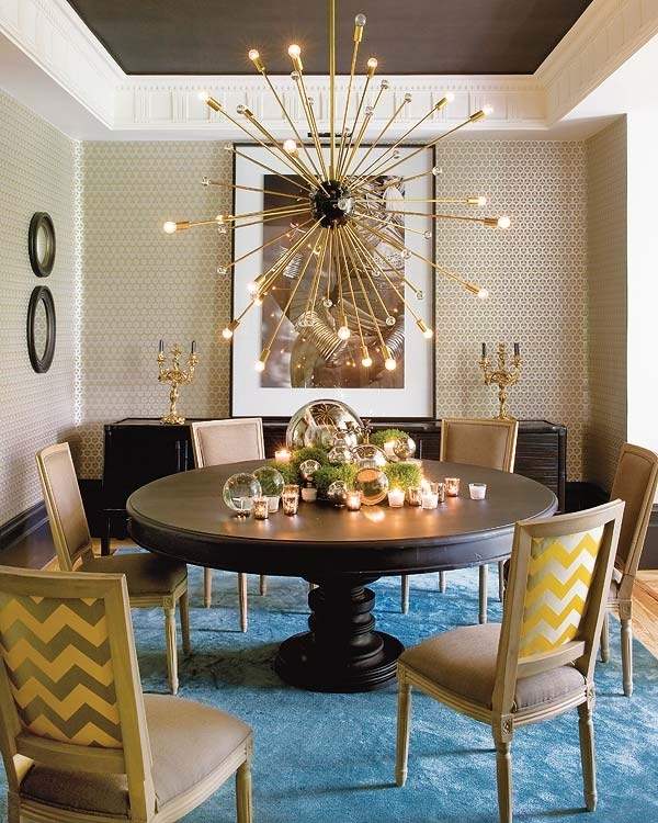 dining room design ideas round table sputnik chandelier