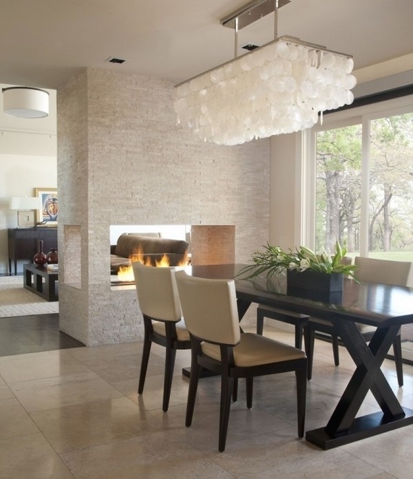 double sided fireplace modern 