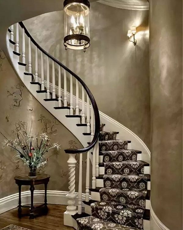 elegant newel post spiral staircase design