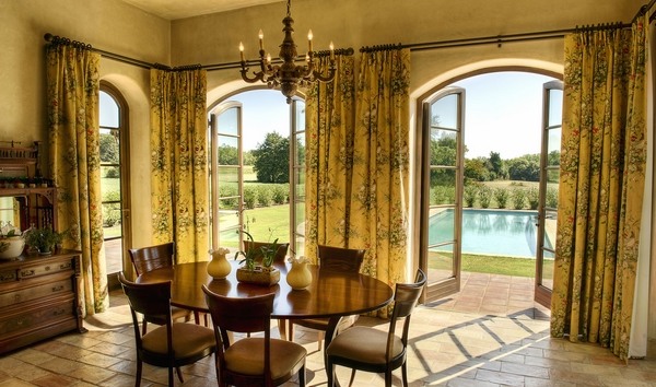 french door curtains ideas dining room decor mediterranean style