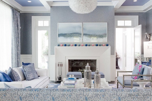 gray and blue living ideas wall color blue ceiling