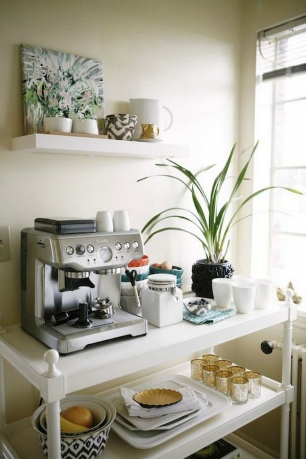 how to arrange home coffee bar kitchen cart ideas shelves