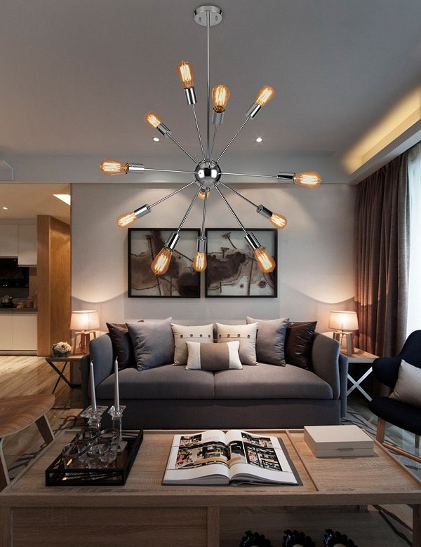 iconic design living room gray sofa