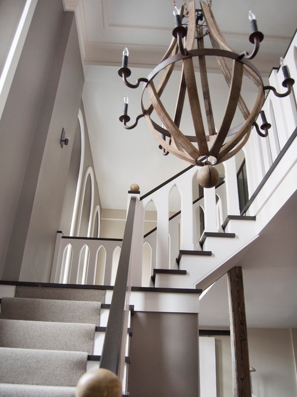 interior staircase lighting fixtures wine barrel chandelier