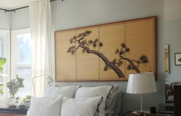 japanese screen modern bedroom design wall decor ideas