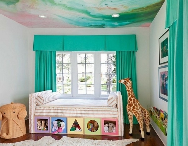 kids bedroom decorating ideas turquoise curtains 