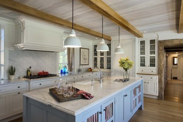 kitchen remodel ideas faux wood beams pendant lights over kitchen island