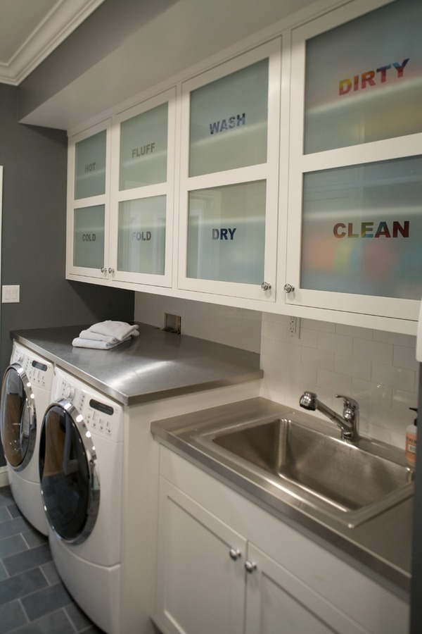 laundry-room-cabinets-ideas-glass-front-doors-stainless-steel-sink