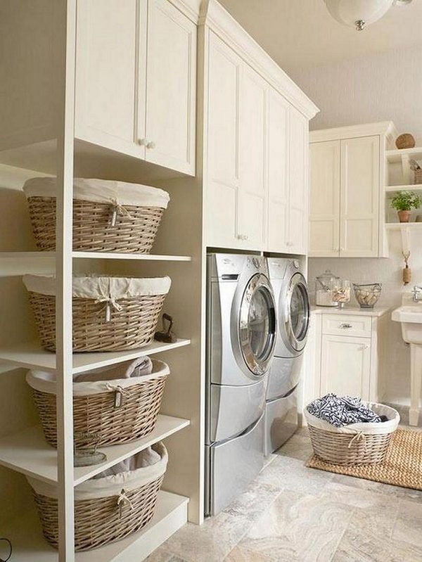 laundry-room-cabinets-ideas storage ideas shelves baskets
