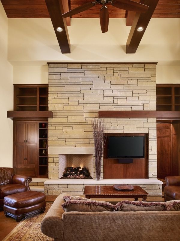 living room design craftsman style homes interior ideas stone fireplace
