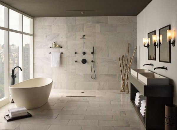 luxury-bathroom-design-bathroom-furniture-curbless-shower-freestanding tub