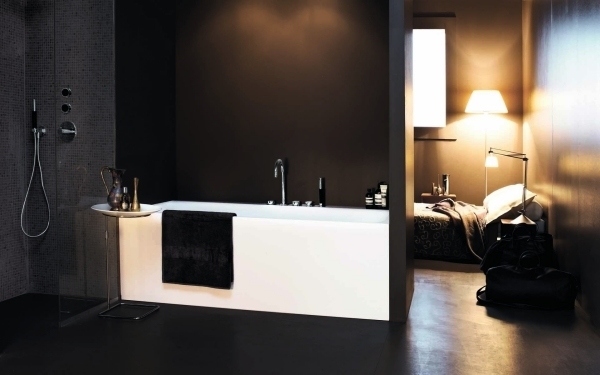 minimalist-bathroom-faucets-ideas-black-bathroom-walls-white-vanity-unit