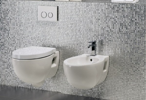modern bathroom furniture tankless toilet design ideas gloss mosaic tiles 