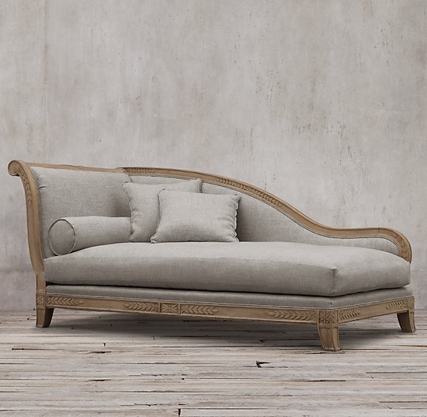 modern fainting sofa ideas wood frame gray upholstery pillows